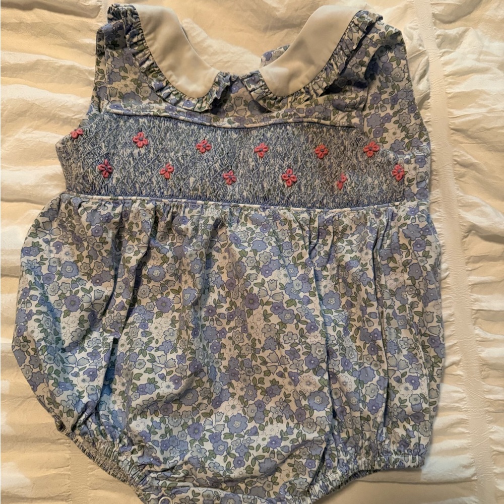Floral Baby bubble with Embroidered Details